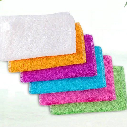 1Pc Soft Multi-color Anti-grease Bamboo Fiber Cleaning Rags